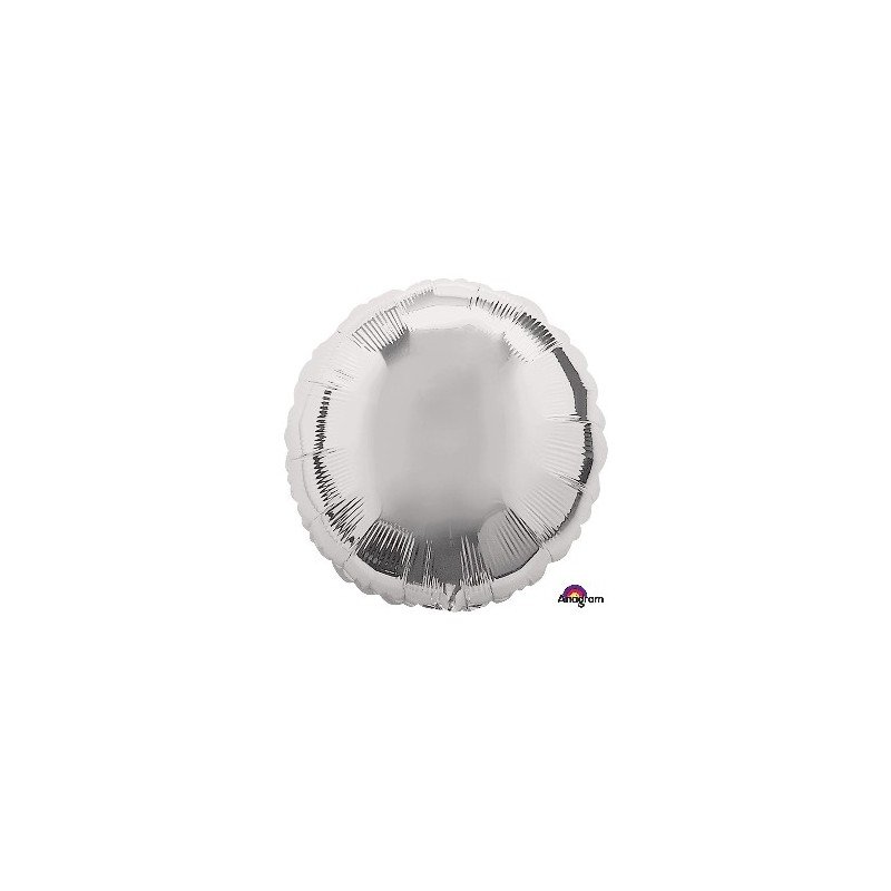 GLOBO METALIZADO CÍRCULO PLATA 43 CM. ANAGRAM