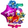 CAJA DE CHOCOLATES CON GLOBO PERSONALIZADO Y NÚMERO