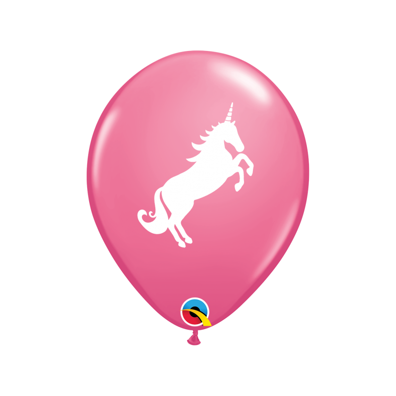GLOBO CON HELIO LÁTEX UNICORNIO ROSA . UNID