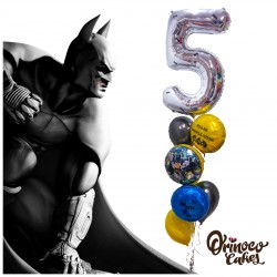CAJA DE CHOCOLATES BATMAN + GLOBOS PERSONALIZADOS CON HELIO