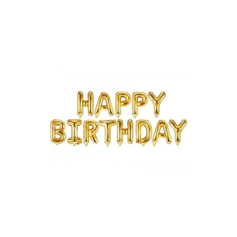 GIRNALDA GLOBOS HAPPY BRITHDAY DORADO GIRNALDA GLOBOS HAPPY BRITHDAY DORADO