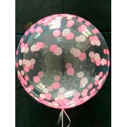 BURBUJA TRANSPARENTE TOPOS ROSA 45 CM