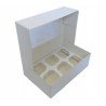 CAJA 6 CUPCAKES BLANCA CON VENTANA. SWEETKOLOR