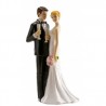 FIGURA TARTA PAREJA DE NOVIOS CHAMPAGNE 18 CM ALTURA.