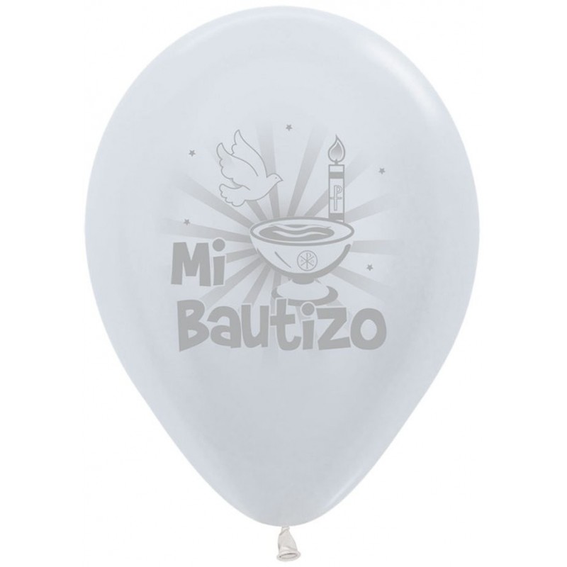 GLOBO HELIO MI BAUTIZO BLANCO PERLADO
