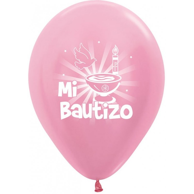 GLOBO HELIO MI BAUTIZO ROSA PERLADO