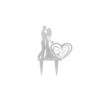 CAKE TOPPER PAREJA DE NOVIOS PLATA
