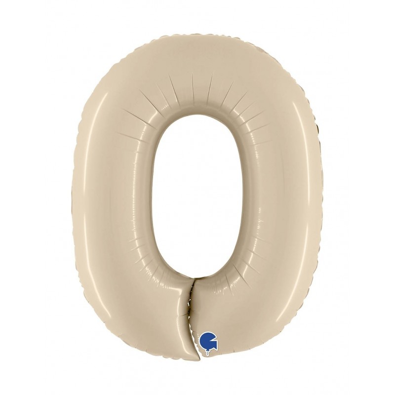 GLOBO NUMERO 0 CREMA SATINADO 102 cm.