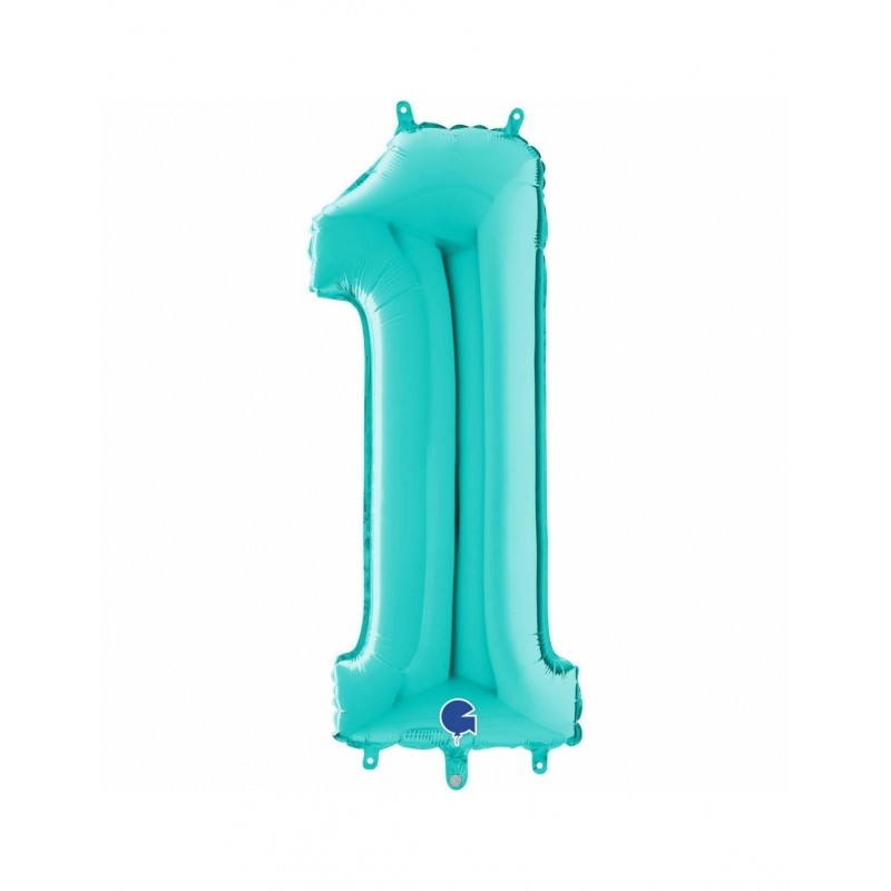 GLOBO PREMIUM NÚMERO 1 TIFFANY 66cm 26". GRABO GLOBO PREMIUM NÚMERO 1 TIFFANY 66cm 26". GRABO