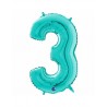 GLOBO PREMIUM NÚMERO 3 TIFFANY 66cm 26". GRABO