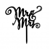 CAKE TOPPER NEGRO - "MR & MRS"