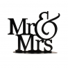 CAKE TOPPER NEGRO METALICO - "MR & MRS"