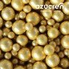 PERLAS ORO METALIZADAS AZUCREN 8 MM. - 90 GRAMOS (SIN E171)