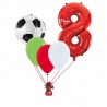 BOUQUET DE GLOBOS CON HELIO FUTBOL + NÚMERO