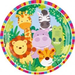 JUEGO PLATOS DE LOS ANIMALES DE LA JUNGLA 23 CM.