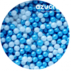 PERLAS DE AZÚCAR AZUL-BLANCO 4 MM. BOTE 90 GR - SIN E171
