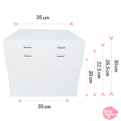 CAJA BLANCA PARA TARTA 35X35. ALTURA 20/22,5/26,5/30 CM. SWEETKOLOR