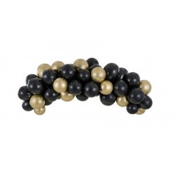 GUIRNALDA DE GLOBOS NEGROS Y DORADOS, 2M