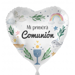 GLOBO MI PRIMERA COMUNIÓN CORAZÓN 43 CM
