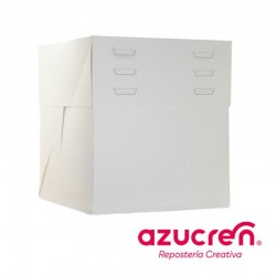 CAJA BLANCA PARA TARTA ALTURA REGULABLE 20X20X30 CM. AZUCREN