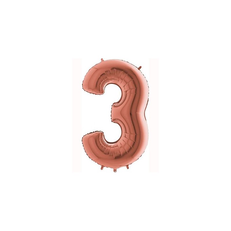 NUMERO 3 ORO ROSA 86 cm -34" NUMERO 3 ORO ROSA 86 cm -34"