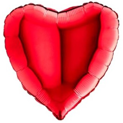 GLOBO CON HELIO CORAZÓN ROJO 91cm/36" GRABO
