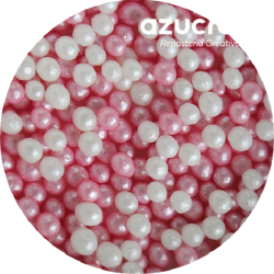 PERLAS DE AZÚCAR ROSA-BLANCA 4 MM - 90 GR. AZUCREN