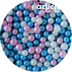 PERLAS DE AZÚCAR ROSA-BLANCA -AZUL 4 MM - 90 GR. AZUCREN