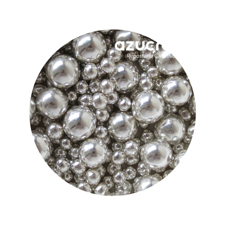 PERLAS PLATA METALIZADAS 4 - 8 MM. 90 GRAMOS
