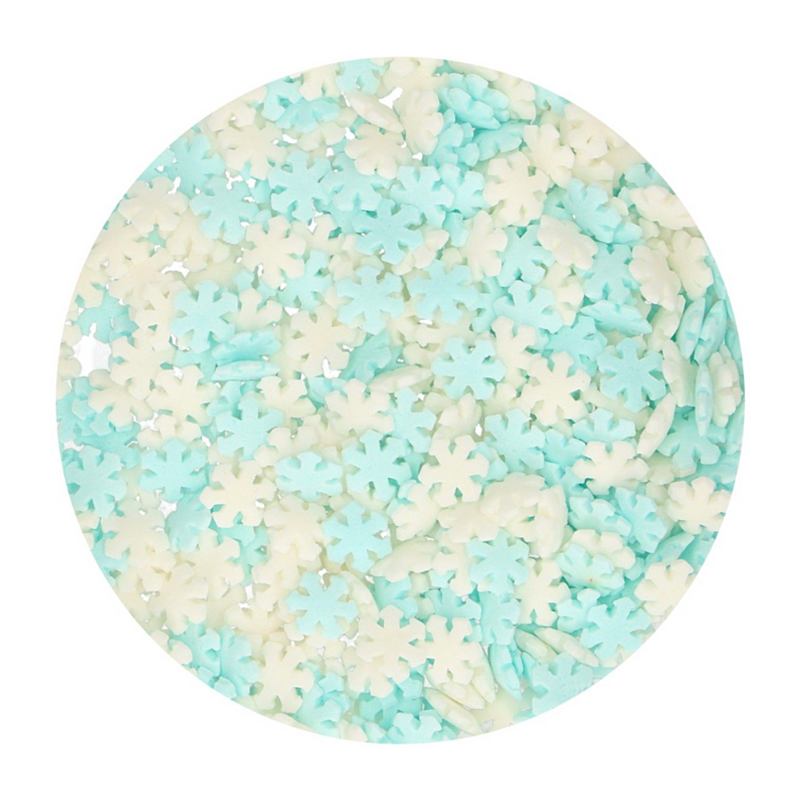 SPRINKLES COPOS DE NIEVE AZULES Y BLANCOS 50 G.