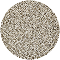 PERLAS DECORATIVAS DE AZUCAR PLATA METALIZADO (4 MM) 80 G.