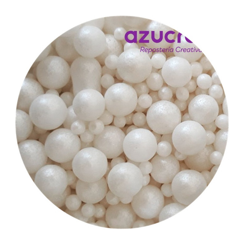 PERLAS DE AZÚCAR BLANCA  (1.5,4,7 MM) 90 GR - SIN E171