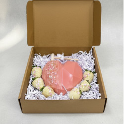 CORAZÓN DE  CHOCOLATE DE COLOR + FRESA