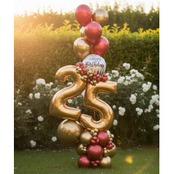 BOUQUET DE GLOBOS CON NÚMERO