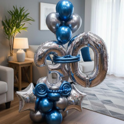 BOUQUET DE GLOBOS CON  NÚMERO